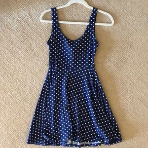 Navy Polka-Dot Dress
